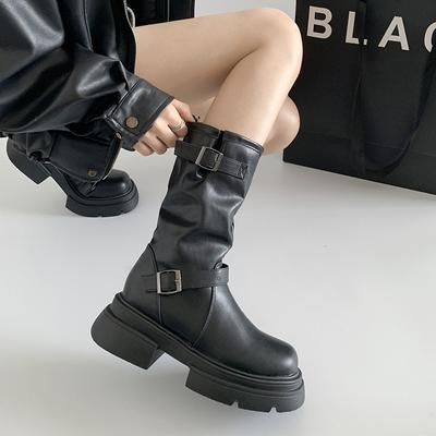 Британский стиль коричневые ретро универсальные ботинки Мартин на платформе женские 2025 новая осень взрыв западные ковбойские короткие ботинки