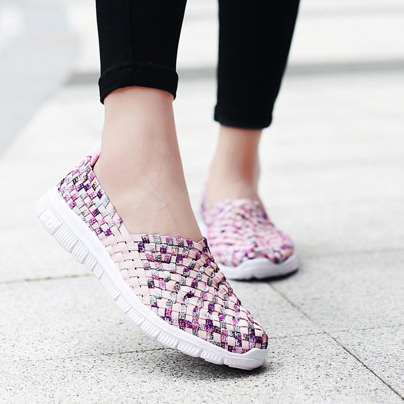 Summer Women Sneakers Comfort Casual Nurse Plus Size Flats Loafers Soft Beach Walking Sports Shoes Lightweight Slip On