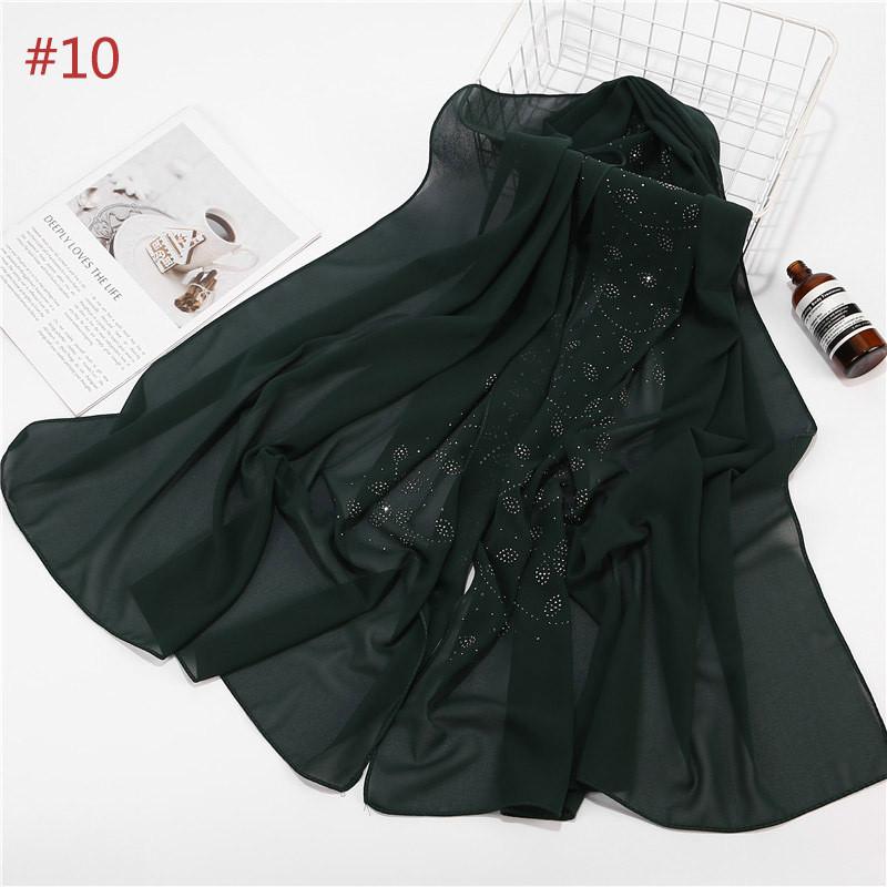 72*175cm Summer Muslim Women Chiffon Hijab Scarf Diamonds Glitter Femme Musulman Shawls Wrap Islamic Headscarf Malaysia Hijab