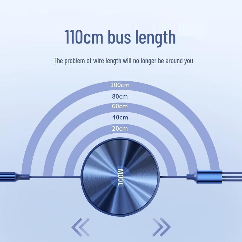 Выдвижной кабель 3-в-1 Super Fast Charging мощностью 100 Вт с логотипом на заказ