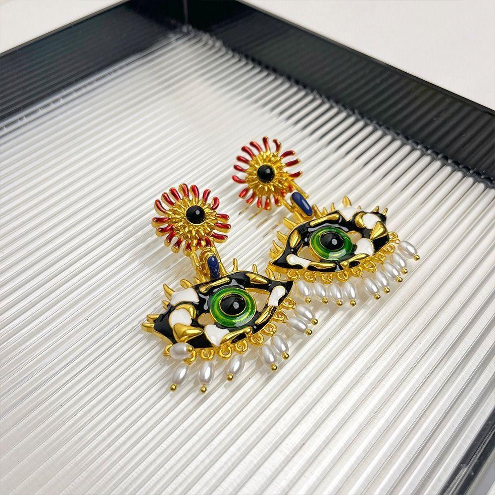 Жемчужные Глаза Демона Серьги-пусеты Преувеличенные Женские Серьги-пусеты Осень Зима