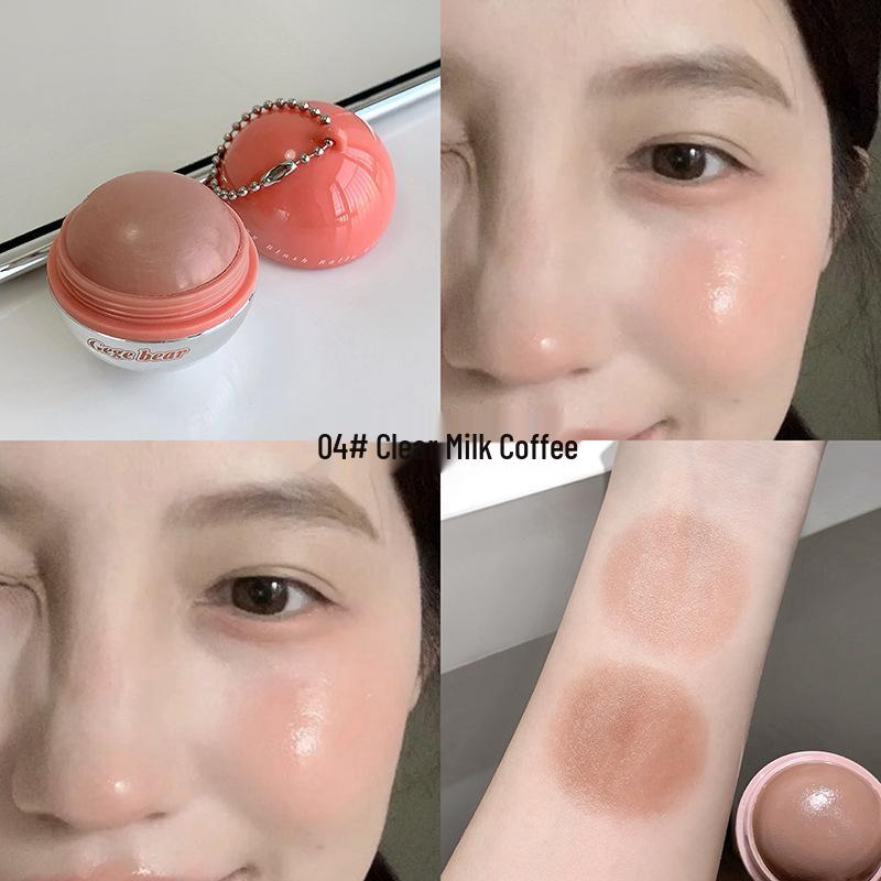 Увлажняющие румяна-шарики Gege Bear - Портативное прозрачное сияние для свежего, энергичного образа