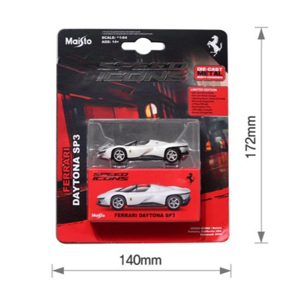 Майсто 1:64 Иконки Скорости Ferrari Daytona SP3 Литая Модель Автомобиля - Черная Версия