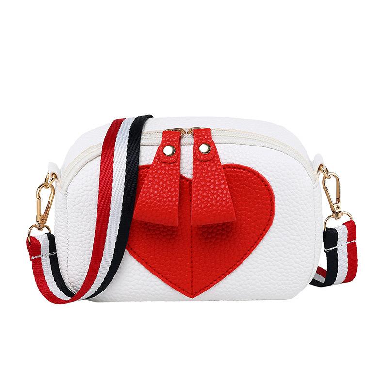 Cozy Up Color Contrast Heart-shaped Camera Phone Bag for Women's Long Casual Diagonal Cross Bag