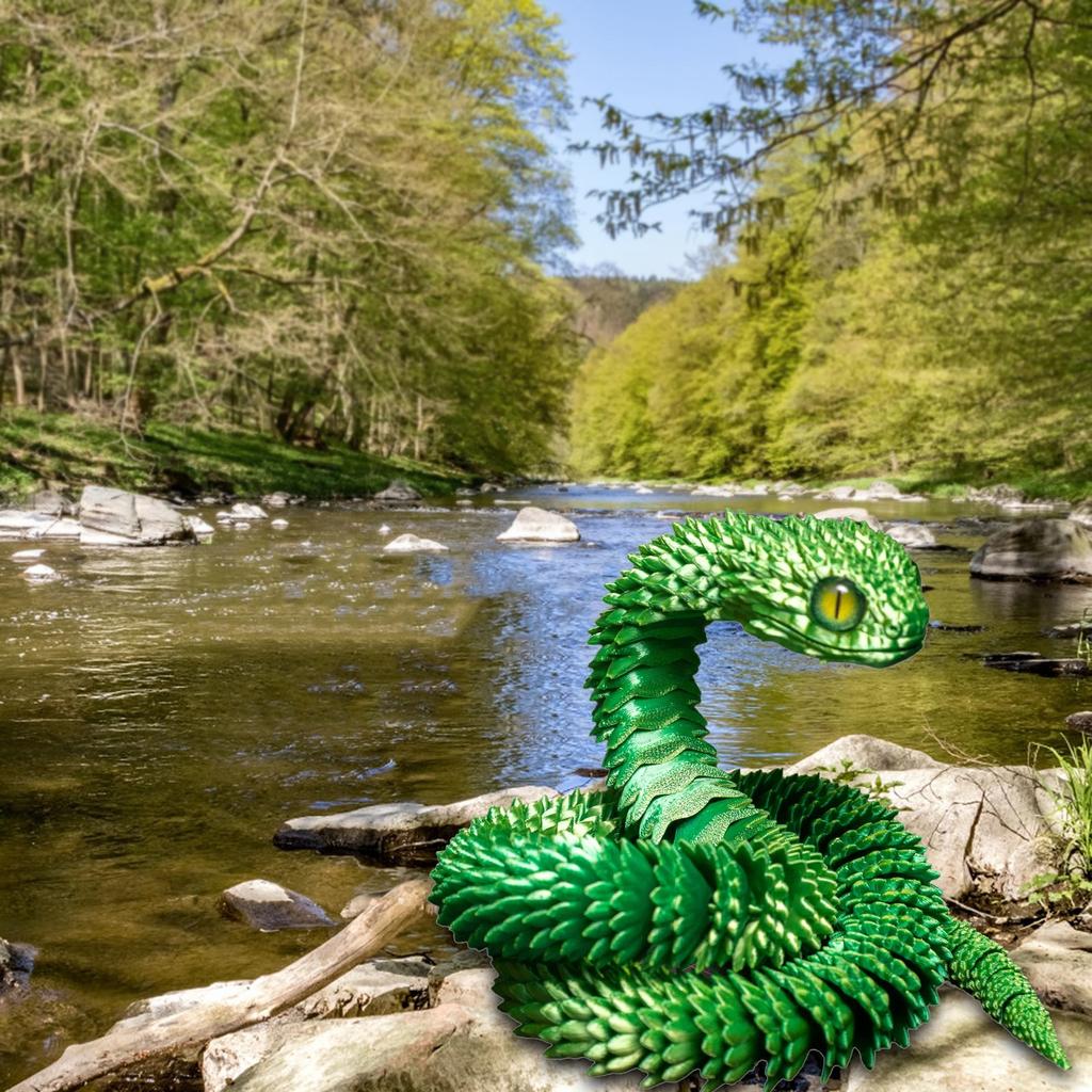 3D-печатные светящиеся радужные трансграничные поделки украшения подарок креативные ручные 3D-печатные украшения для автомобиля в виде змеи