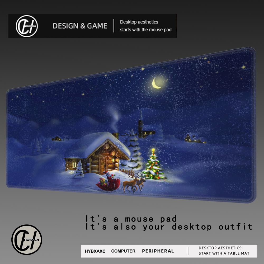 HYBXAXC XXL Christmas Mouse Pad Gamer Mousepad Baby Bear Mouse Pad Large Mouse Mat Natural Rubber Desk Rug PC Desk Mats Design