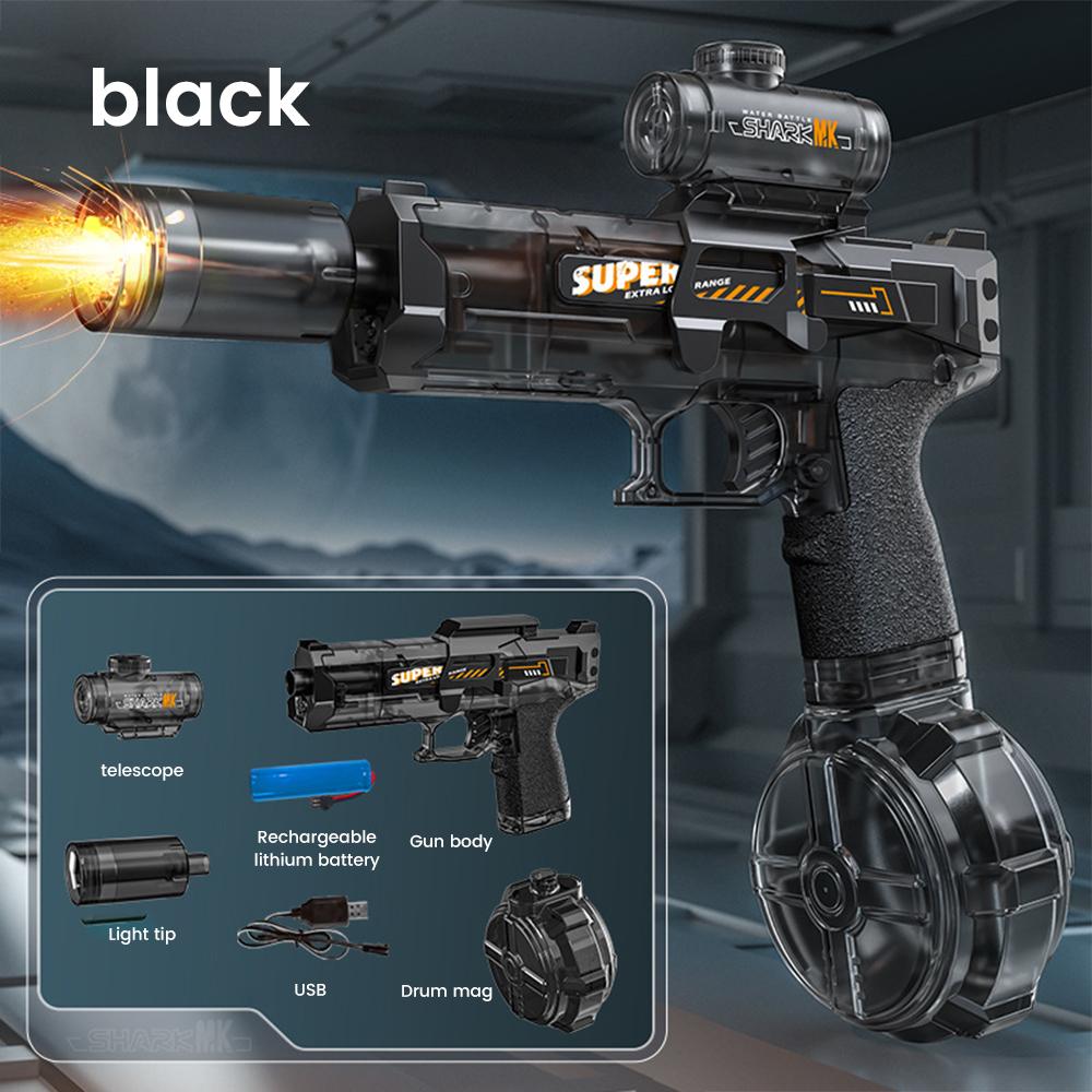 Электрический водяной пистолет, импульсный водяной пистолет, самоинтегрирующийся автоматический, поглощающий воду, большой емкости, освещение, детские игрушки, водяной пистолет