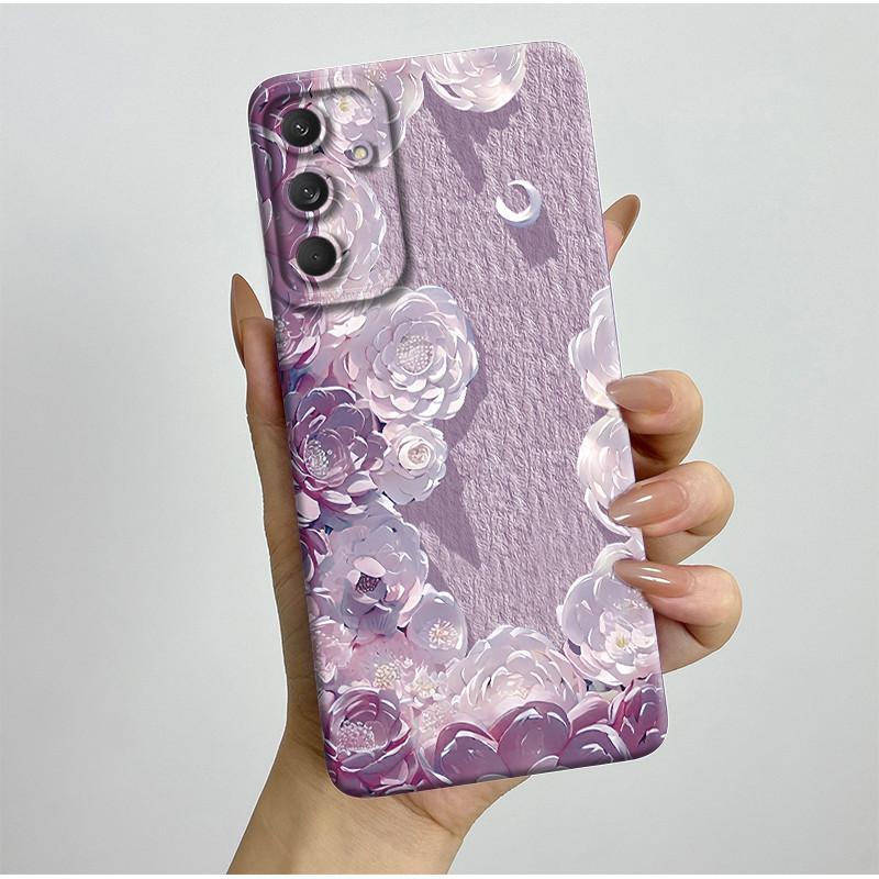 Чехол для телефона Samsung Galaxy M35 5G Бампер Силиконовый Ударопрочный Красивый Чехол с Бабочками и Цветами для Galaxy M 35 M55 Funda