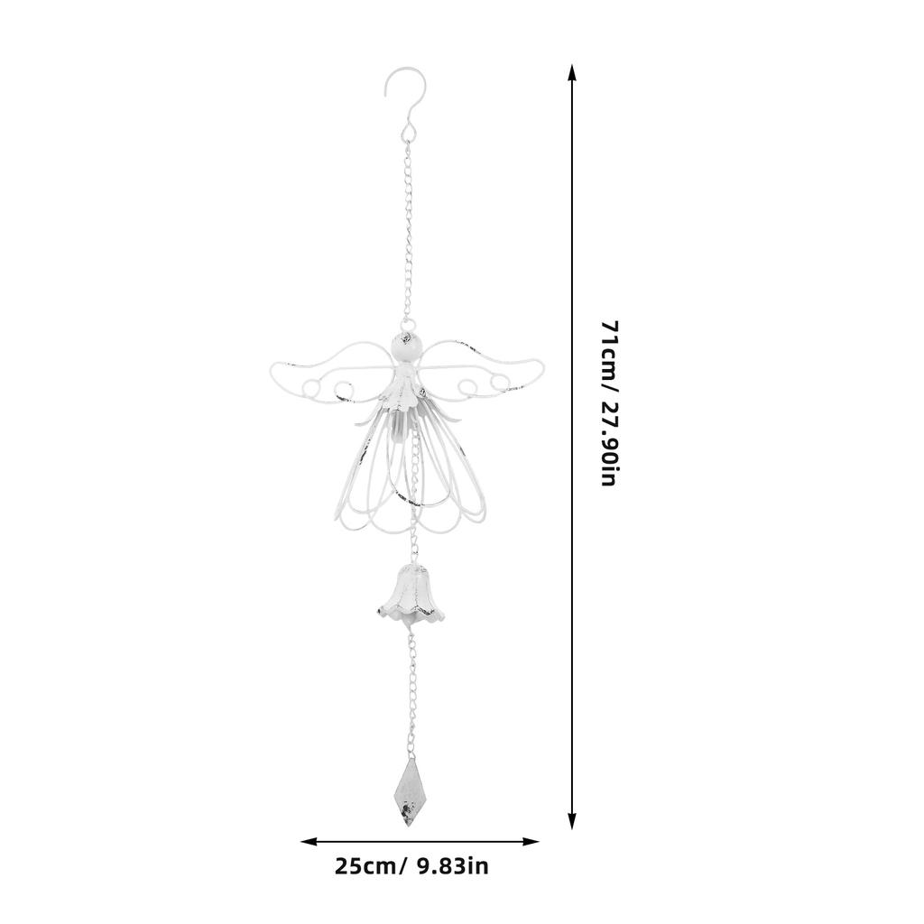 Retro Wind Chime Decorative Cast Iron Bell for Gardens Patios Vintage Outdoor Hanging Chimes Good Luck Angel Sound