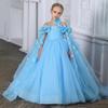 Formal Pink Bridemaid Dresses For Girls Evening Elegant Tulle Flower Princess Wedding Party Dress Birthday Prom Costume 8-12 Yrs