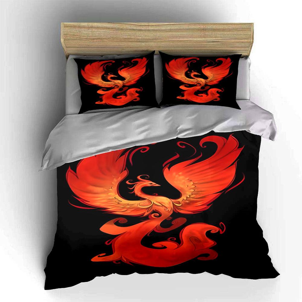 "Fiery phoenix's graceful ascent" Bedding sets Duvet covers Pillowcases(1* Duvet Cover 2* Pillowcases without duvet insert)