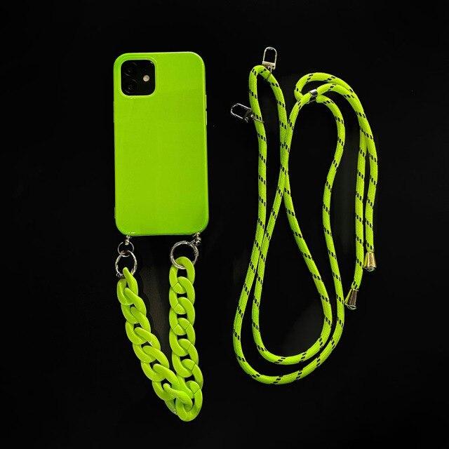 Crossbody Necklace Strap Lanyard Cord Soft Silicone Case For IPhone 16 Pro Max 15 14 13 12 Mini 11 XR X XS Max 8 Plus Marble Wristband Chain Cover