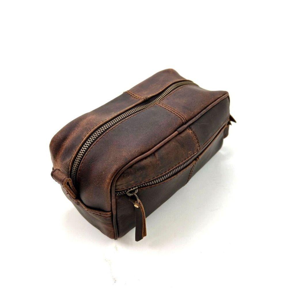Сумка для туалетных принадлежностей из натуральной кожи буйвола Travel Dopp Kit Чехол для бритья для мужчин и женщин