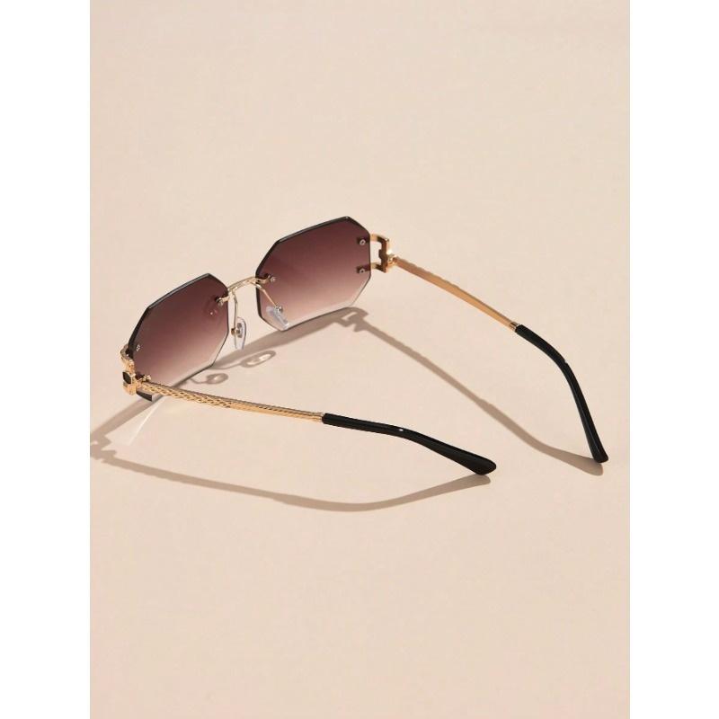 1 шт. Женские металлические безободковые квадратные очки с маленькой оправой, с полым дизайном, винтажные, сексуальные, элегантные, декоративные, модные, подходят для повседневной носки, для праздника