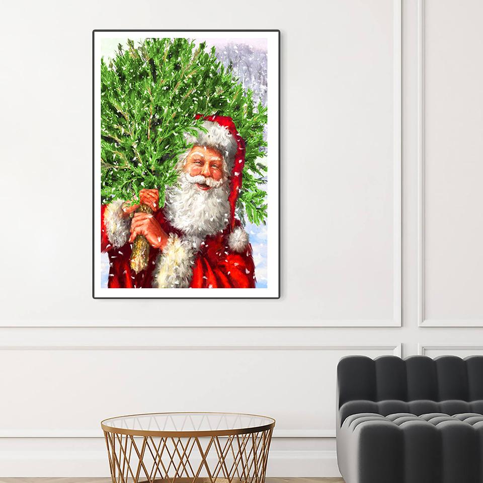 5D алмазная живопись Рождественский полный круглый комплект вышивка мозаика картина вышивка крестиком настенная наклейка подарок DIY украшение дома