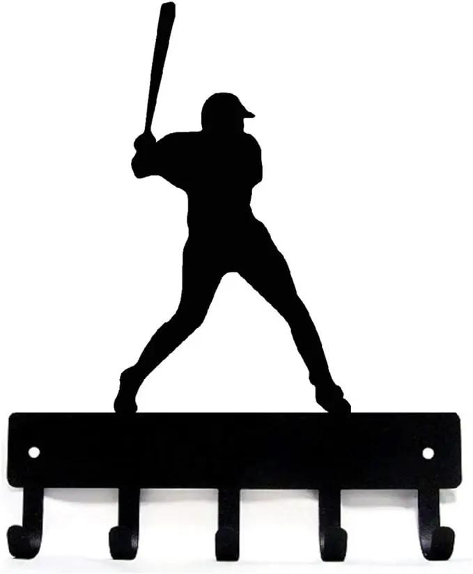 Baseball Batter Sport Key Hooks Holder Decorative Organizer for Keys and Accessories, Ideal Gift for Baseball Enthusiasts