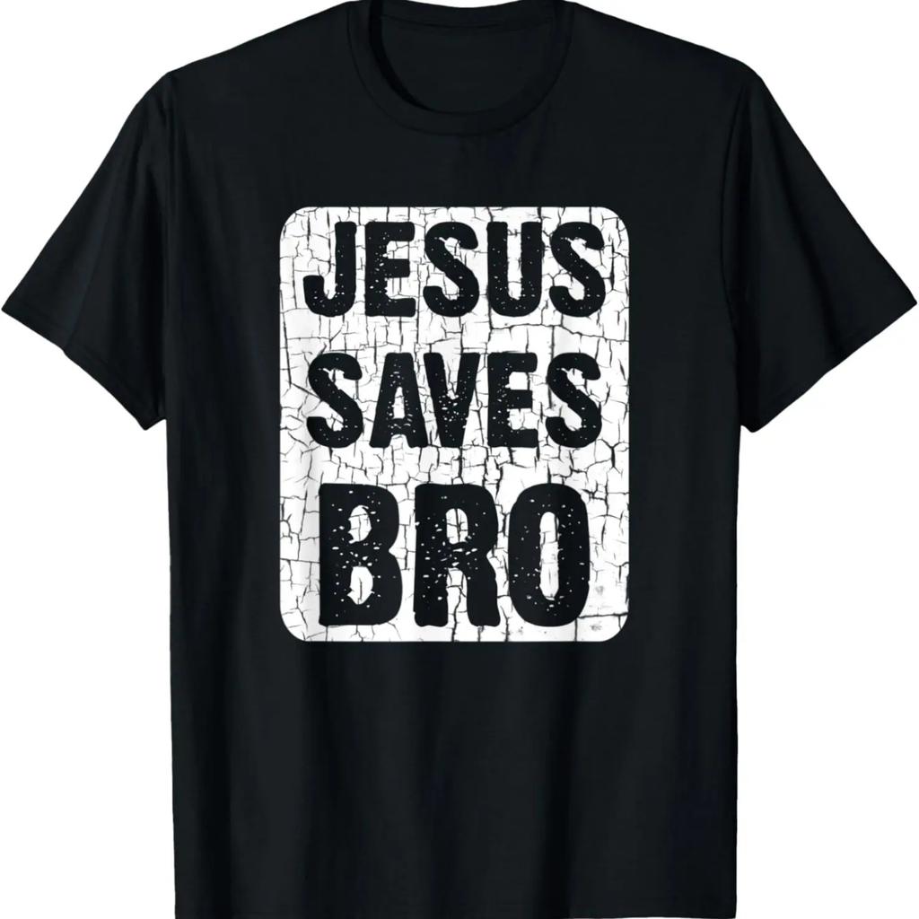 Jesus Saves Bro Unique Faith Christian Distressed Gift T-Shirt