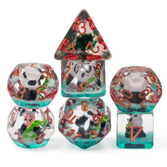 Cusdie Милые Животные Набор Кубиков DnD Из Смолы D4 D6 D8 D10 D% D12 D20 Многогранные Кубики для D&D Pathfinder Настольных Ролевых Игр