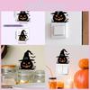 Halloween Pvc Pumpkin Witch Hat Spider Switch Sticker Living Room Decor Wall