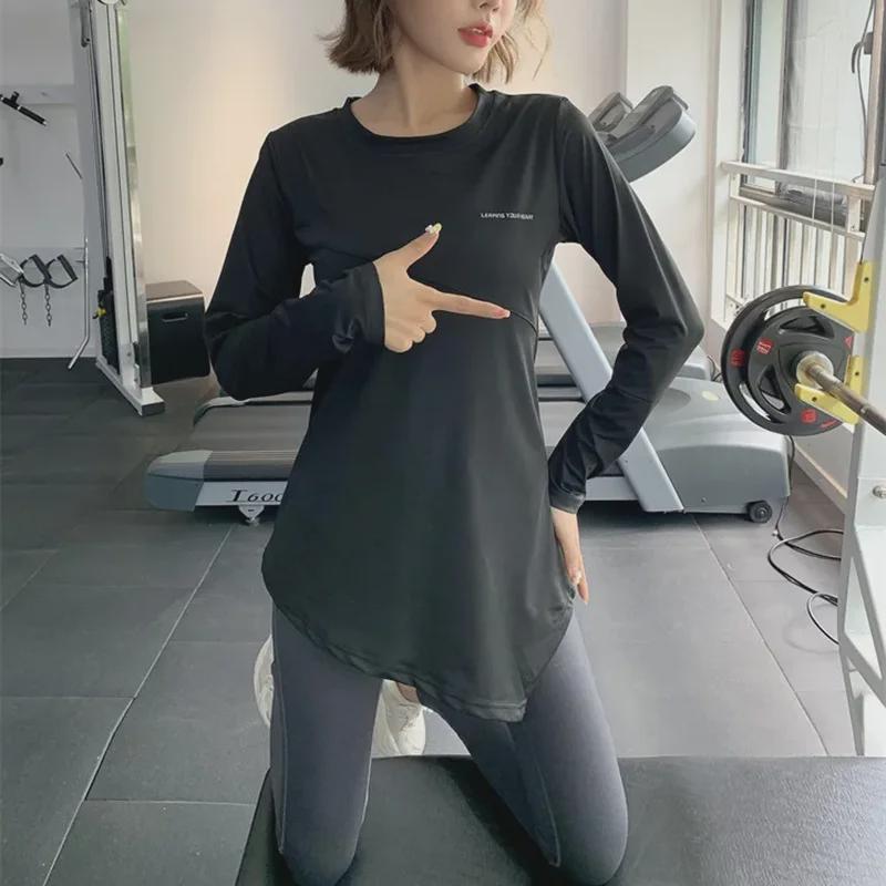 Женский костюм из двух частей для йоги и фитнеса — мода весна/осень для пилатеса, бега и спорта