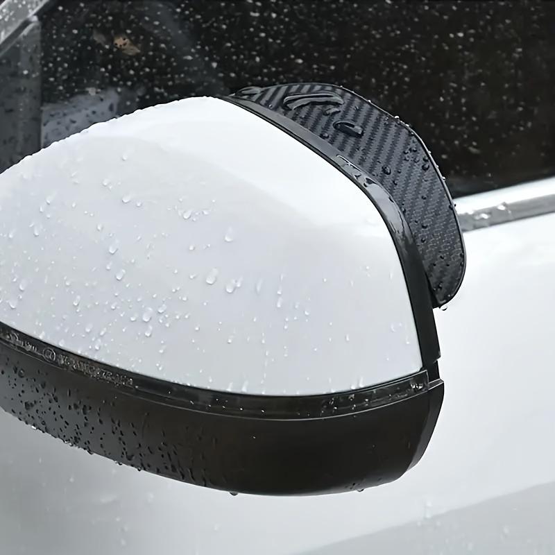 2pcs Car Rearview Mirror Rain Shield, Rain Eyebrow, Thickened Carbon Fiber Texture Rearview Mirror Rain Shield