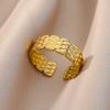 Opening Rings for Women Stainless Steel Gold Color Geometric Ring Fashion Simple Party Christmas Jewelry Gift