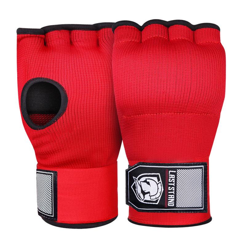 Гелевая боксерская перчатка Mma Half Finger Sanda Muay Thai Training Hand Wrap Внутренняя перчатка с длинным ремешком на запястье Аксессуары для тренировок по боксу