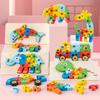 1PCS 3D Puzzle Wooden Dinosaur Animal Jigsaw Puzzle Early Education Color Sorting Learning Educational Toys  For Toddlers Gift