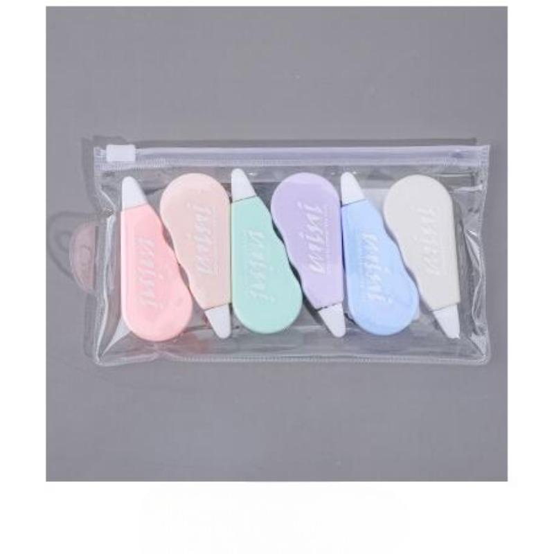 6 Pcs/set Adorable Mini Morandi Color Correction Tape Kawaii Small Lightweight to Carry Writing Correct Tape Tool School Student Stationery