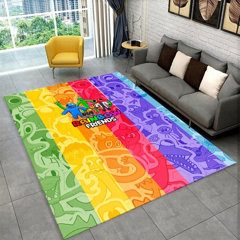 Game R-Rainbow Friends Cartoon Carpet Rug for Playroom Bedroom Living Room Sofa Home Decor,kid Area Rug Non-slip Floor Mat