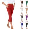 Women's Cropped Pants With Pockets Lightweight Caual Loose Trousers