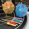 40Pcs Fruit Picks Colorful Umbrella Drink Toothpicks Disposable Paper Umbrella Tag for Home Party Decor
