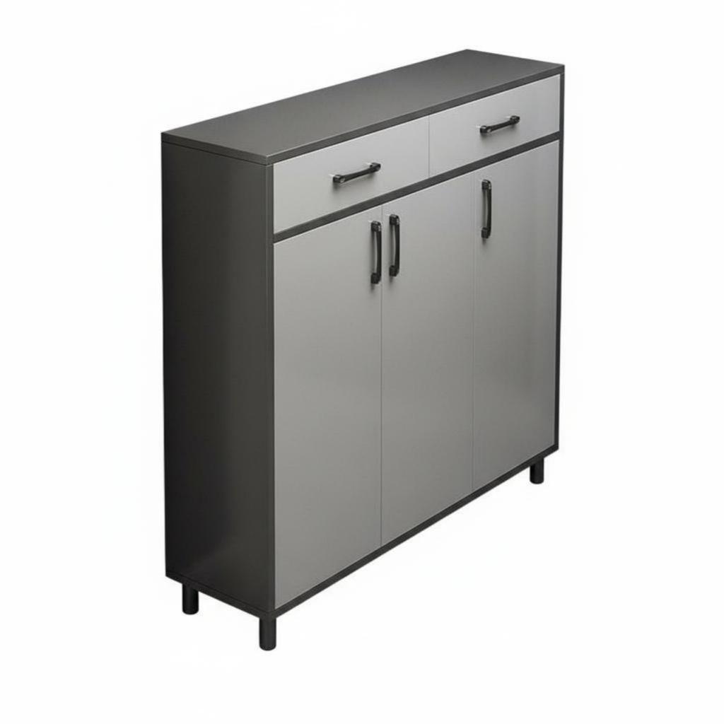 3-Door Entryway Sideboard with Drawers Modern Design Footwear Organizer Large Capacity Wide Countertop for Homeowners, Hallway