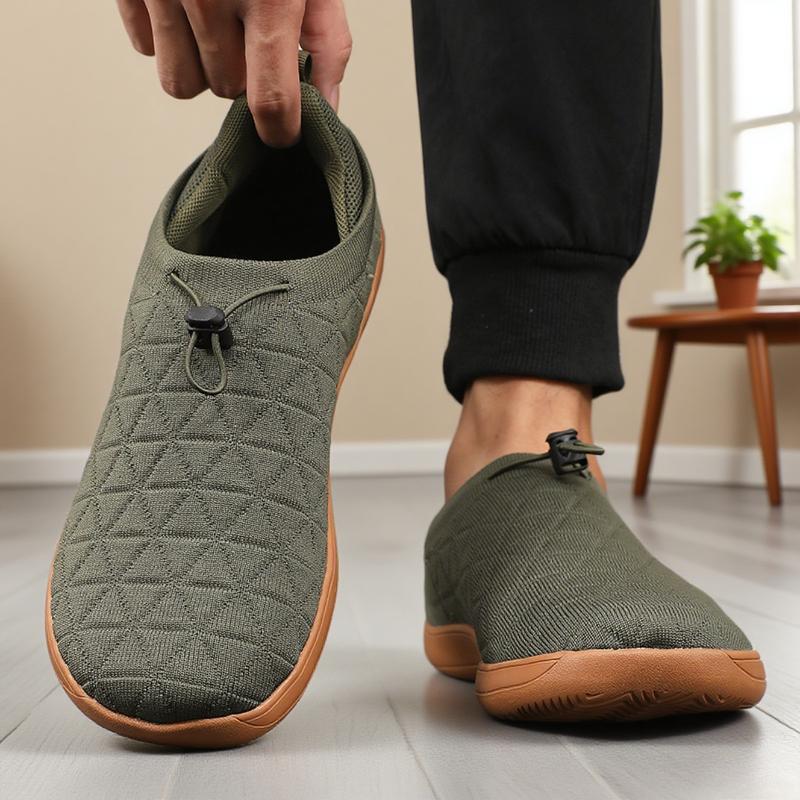 Zero Drop Sole Wide Toe Shoes for Men Lightweight Anti Slip Breathable Knitting Walking Shoes Barefoot Minimalist Sneakers