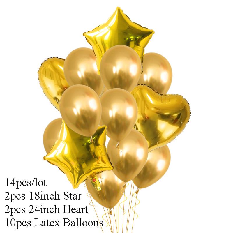 14/20 шт. Мульти конфетти Сердце Звезда Фольгированные шары Baby Shower С Днем Рождения Вечеринка Гелиевые шары Свадебные Годовщины Декор Globos