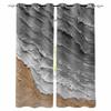 Океанские волны песчаный пляж темно-серый градиент затемняющие шторы для гостиной спальни оконные шторы домашний декор