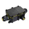 Outdoor Waterproof Aerial Junction Box with 3 Cable Glands IP68 for Outdoor Use 8x5.2x3.7cm Black Series Solera (shrink Wrapped) Bk-3p
