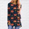 Halloween Costume T-Shirts Pumpkin Floral Skull 3D Print Women Long Sleeve T Shirt Oversized Streetwear Tees Top Female Clothing