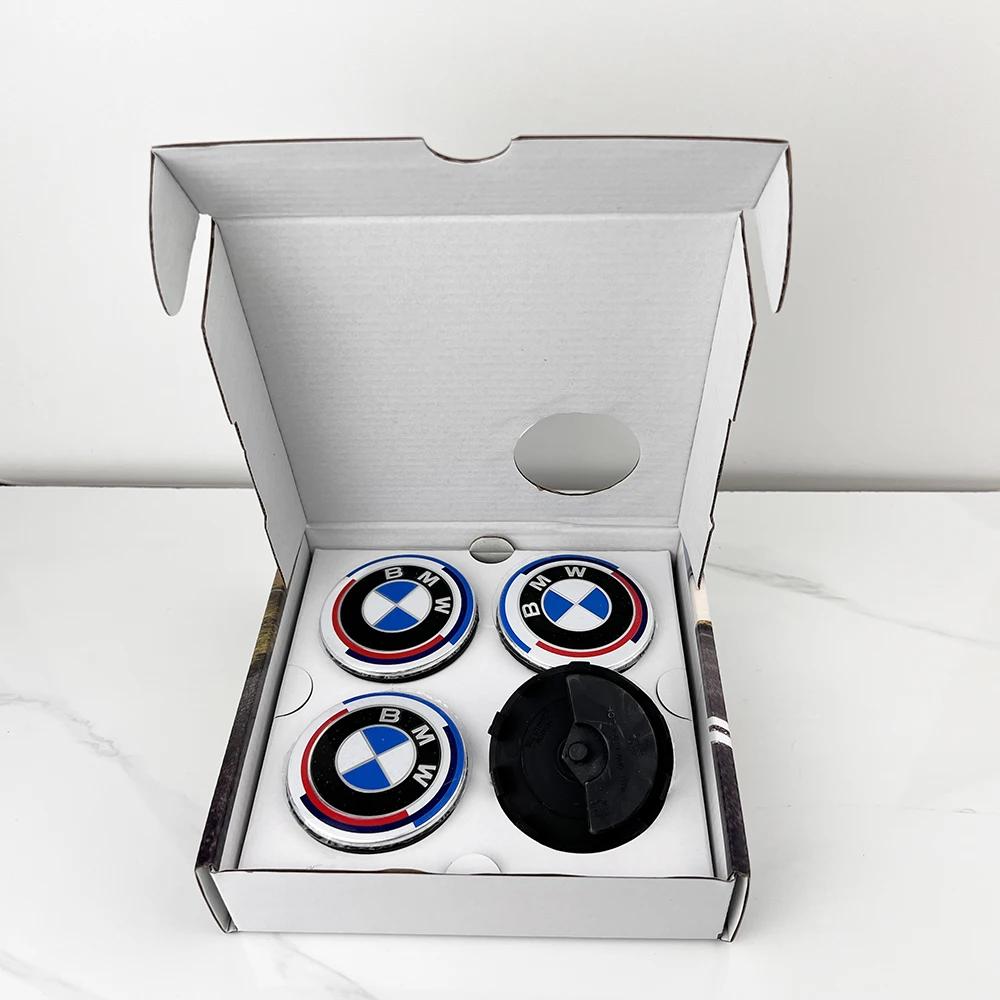 4Pcs For Bmw 50th Anniversary E36 F20 E46 E39 E38 E90 E60 E87 E34 E53 X3 X5 X6 M2 Floating 68mm 56MM Car Wheel Hub Center Cap EV2
