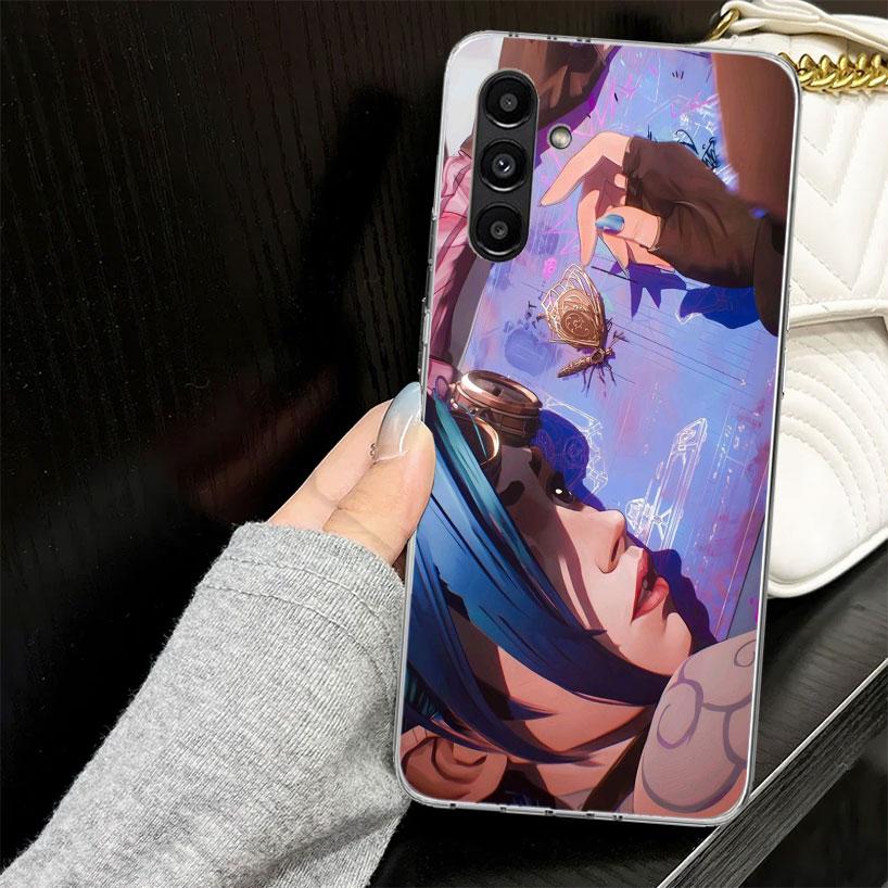Чехол в стиле Аниме Аркейн Джинкс для Samsung A17 A16 A56 A36 A26 A15 A55 A35 A25 A14 A54 A34 A24 Чехол для телефона A13 A53 A33 A23 A05S A04S для