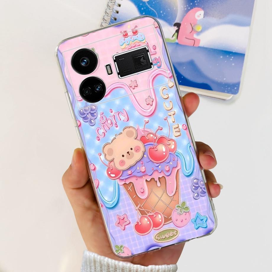 Для Realme GT5 240 Вт / GT3 / GT Neo 3 / GT Neo 5 Чехол Милый Мультяшный Роскошный Мягкий Силикон Прозрачный Чехол для Телефона Задняя Крышка Capas
