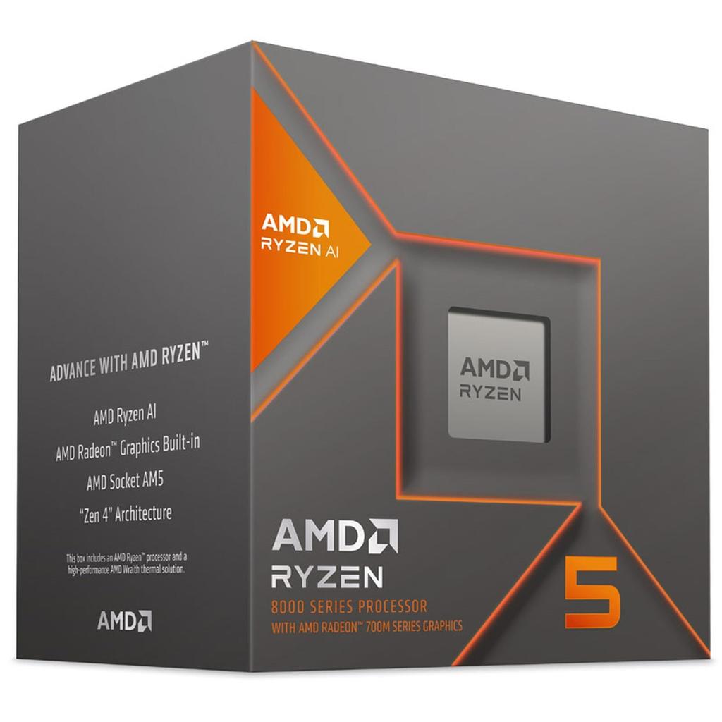 AMD CPU Ryzen 5 8600G with Wraith Stealth Cooler AM5 6 Cores 12 Threads 22MB 65W Authorized Distributor Product 4.3GHz / 100-100001237BOX