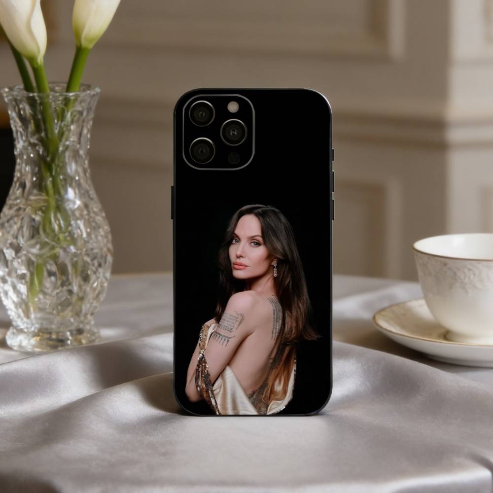 Смелый A-Анджелина Джоли Актриса Чехол для телефона Для iPhone 17pro, 16,15,14,13,12,11 X XR Plus, Другие Мягкий Черный Чехол