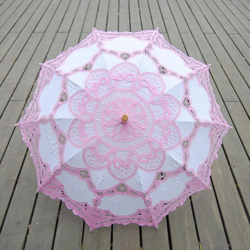 Handmade Bridal Umbrella Cotton Parasol Umbrella Lace Umbrella  for Wedding Outdoor Sun