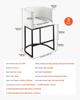 Bar Stool Set of 3, 63cm Counter Height Stools, Counter Barstool with Backrest, Arm, Metal Frame, and Footrest, Accent Fabric Bar Chair, Island