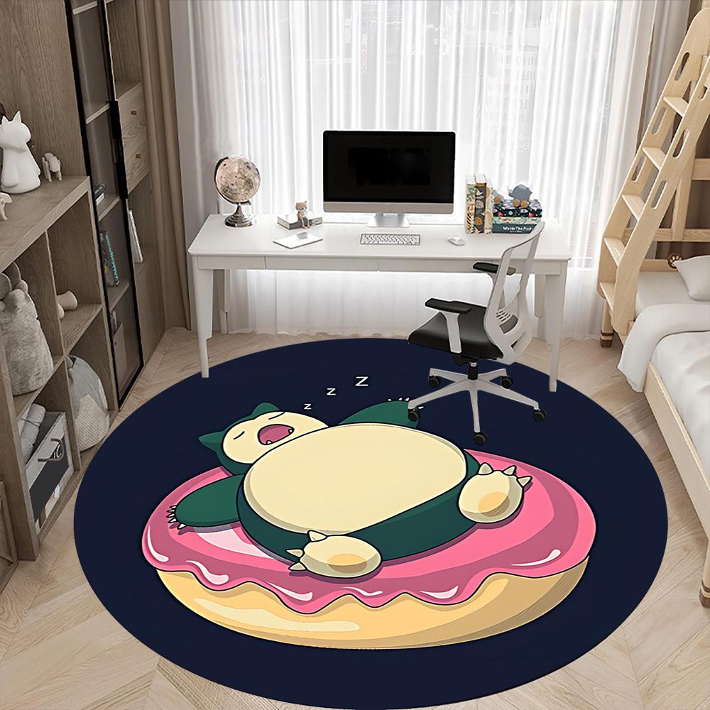 1pc Pokémon Sleepy Donut Office Round Area Rug,  Under Office Chairs Bedroom Living Room Home Decor a0926102