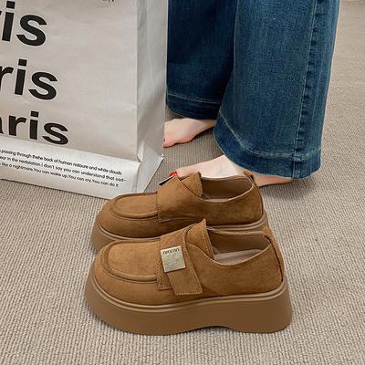 CRLAYDK 2024 Весна Новые Ретро Женские Лоферы Слипоны на Платформе Винтажные Повседневные Балетки Женские Рабочие Удобные Туфли для Ходьбы