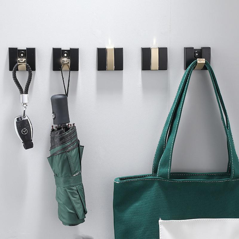 Tuqiu Черный крючок для халата Складная антикварная вешалка для одежды Вешалка для полотенец Алюминиевый кухонный крючок Дверная вешалка для настенного монтажа