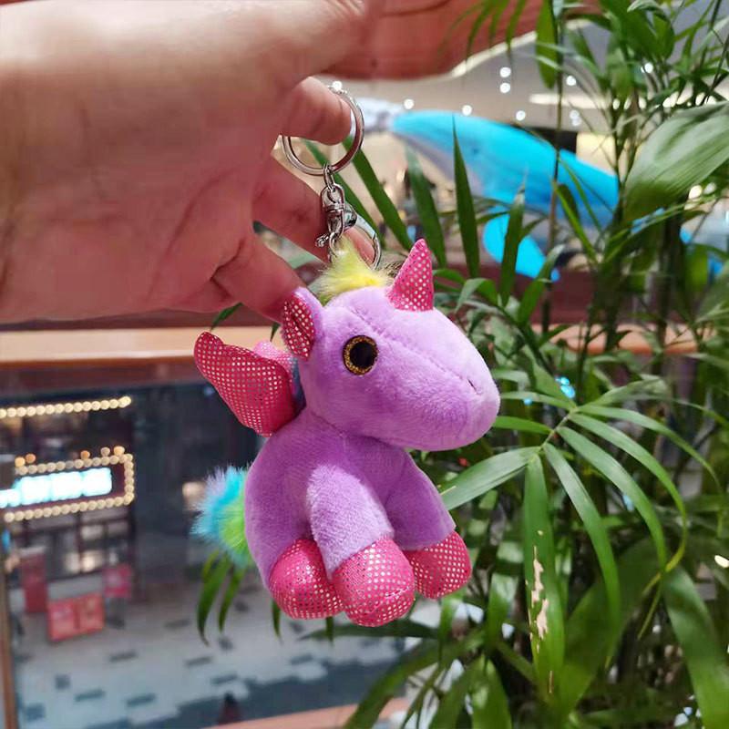 Adorable Plush Unicorn Keychain Doll Cute Cartoon Backpack Charm For Kids Gift