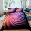 Psychedelic Swirl Duvet Cover Set For Kids Adults Fractal Art Comforter Cover Girls Abstract Artwork Circle Floral Bedding Set